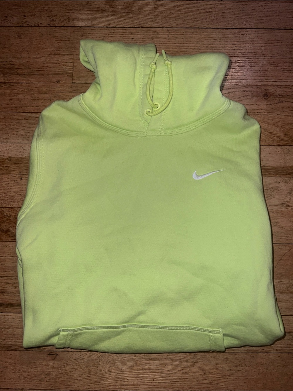 Nike Neon Yellow Pullover Hoodie with White Swoosh